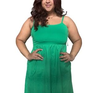 ✨old navy mixed media midi dress - green ✨